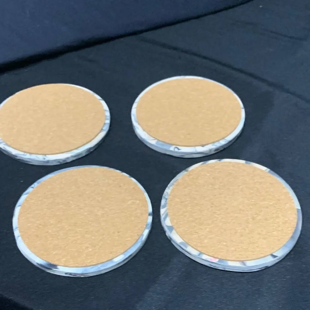 Clay Gold Glitter Marble Pattern Coasters Set of 4